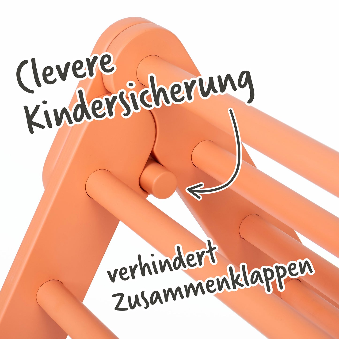 Clevere Kindersicherung gegen Einklappen des Kletterdreiecks für Kinder